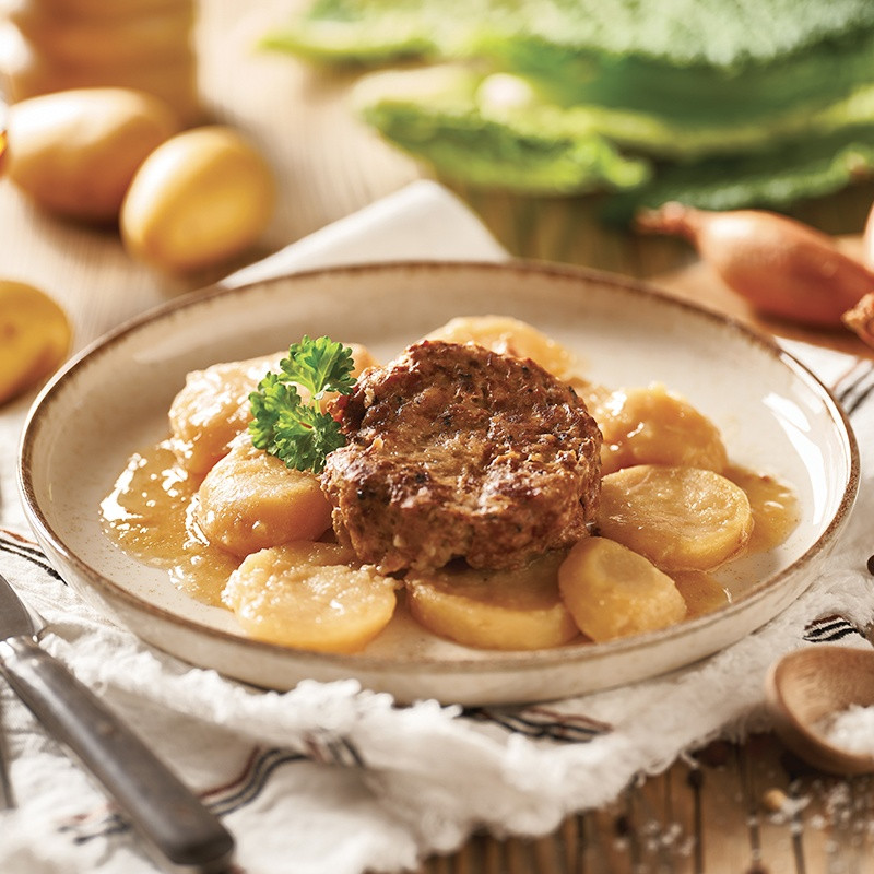 Farçou à la truffe d’été sur lit de pomme de terre