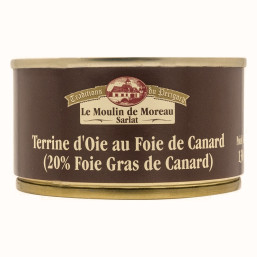 Le lot de 3 Terrines d'oie au foie de canard (20% foie gras) 130g